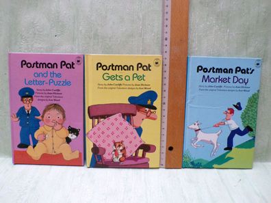 Postman Pat Letter Puzzle Market Day Gets a Pet Hippo Book Scholastic 80er Jahre engl