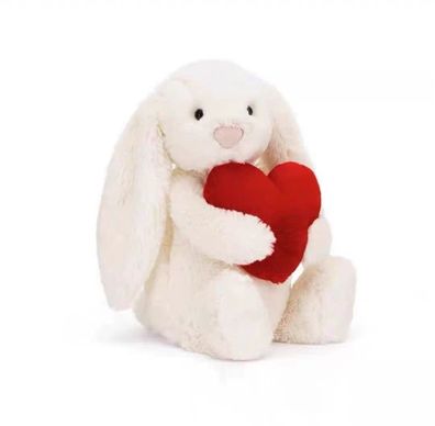 Jellycat Hase mit Herz Plüschtier Kuscheltier Stofftier Spielzeug 18cm Geschenk Liebe