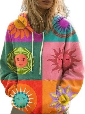 Da 3D Print Regenbogenmuster er Boho Sweatshirts Hoodies Pullover Jacket