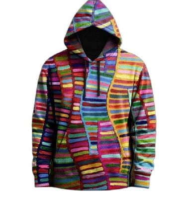 mehrfarbigem Kunst unregelmabigem Grafikmuster im urbanen Com Hoodie Pullover Jacke