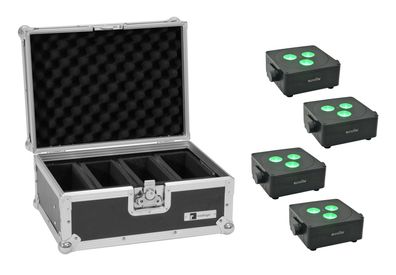 eurolite 4x Akku IP Flat Light 3 sw