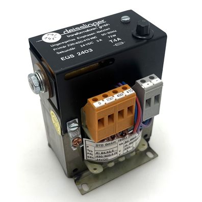 Deisslinger EGS 2403 Trafo 230/400/415V - 24V DC 3A Transformator T9/145