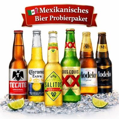 Mexikanisches Bier Probierpaket 6 x 0,33 L Internationale Importbiere