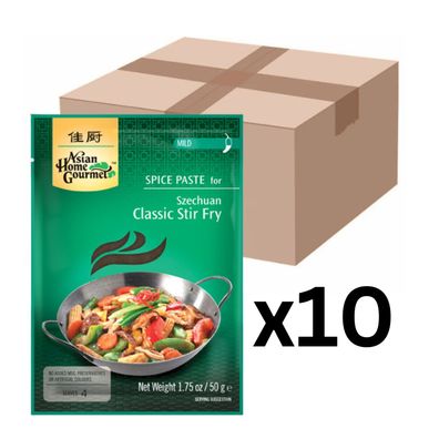 10er-Pack Asian Home Gourmet Szechuan Classic Würzpaste Wokgericht 50g