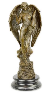 Bronzefigur Tyche, Fortuna H 33,5 cm römische-griechische Mythologie Deko Skulptur