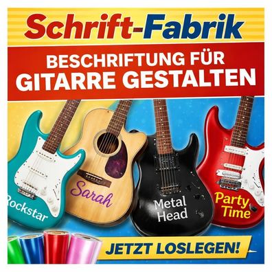 Beschriftung für Gitarre Klebebuchstaben Wunschtext Aufkleber selbst gestalten