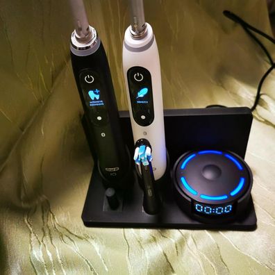 Stand Halterung Passend Für Oral B IO 10 Doppelset schwarz rechts