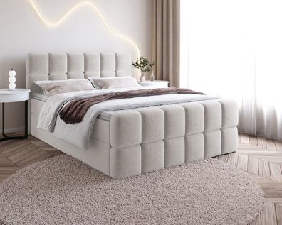Bett Doppelbett Boxspringbett SELA mit Bonell-Matratze + 2 Bettkästen