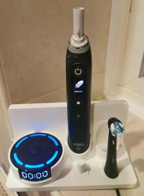 Stand Halterung Passend Für Oral B IO 10 Doppelset weiß links