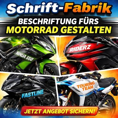Beschriftung fürs Motorrad Klebebuchstaben Wunschtext Aufkleber selbst gestalten