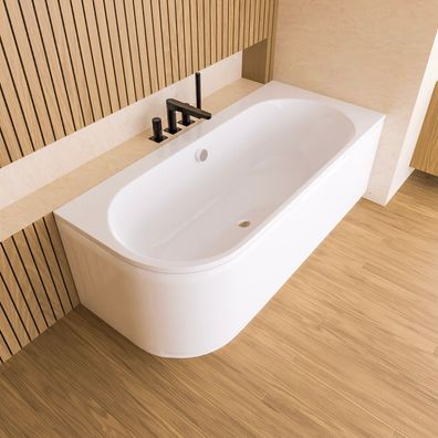 ECOLAM Badewanne 170x75 Eckbadewanne Oceana recht für Zwei Schürze TOP Qualität