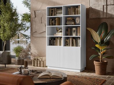 Regal Liverti 2D Stilvoll Wohnzimmer, Vitrine mit zwei Drehtüren