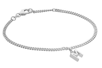 trendor Schmuck Mädchen-Armband mit Buchstabe M 925 Silber Rhodiniert 21590-M