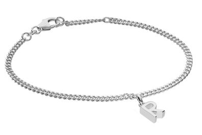 trendor Schmuck Mädchen-Armband mit Buchstabe R 925 Silber Rhodiniert 21590-R