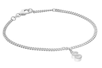 trendor Schmuck Mädchen-Armband mit Buchstabe S 925 Silber Rhodiniert 21590-S