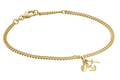 trendor Schmuck Mädchen-Armband Glaube, Liebe, Hoffnung 925 Silber Vergoldet 21621