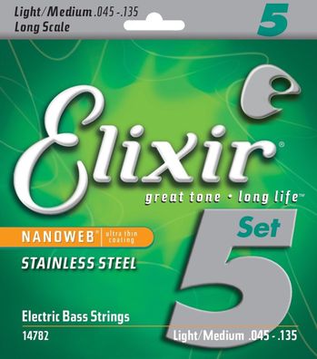 Elixir Bass Nanoweb Stainless Steel