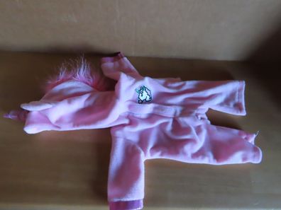 Puppenkleidung Overall mit Kapuze rosa Einhorn UKCA