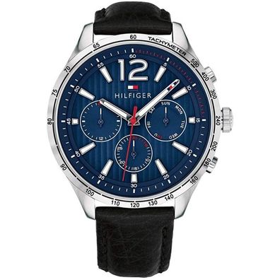 Tommy Hilfiger Unisex Multi Zifferblatt Quarz Uhr mit Leder Armband 1791468