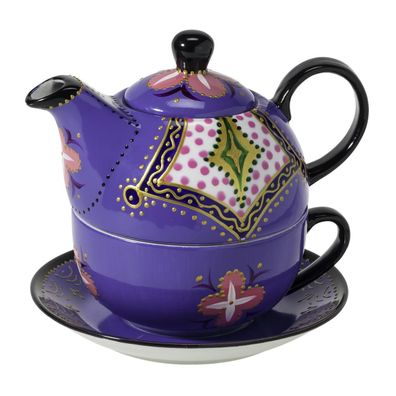 Leila - T-4-1 aus Porzellan mit Untertasse - Kanne 0,4l, Tasse 0,2l