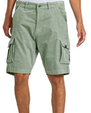 REELL Short City Cargo baby cord aqua grey