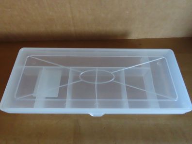 Aufbewahrungsbox Kistchen mit 7 Fächern ca. 25x10 cm transparent