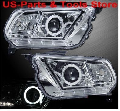 Für FORD Mustang 2010 - 2014 CCFL Projector Scheinwerfer LED Angeleyes 10 12 2012 14