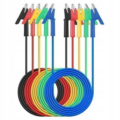 Rosfix Messleitung Krokodilklemme 1000V 15A – 100 cm Blau | Silikon-Isolierung