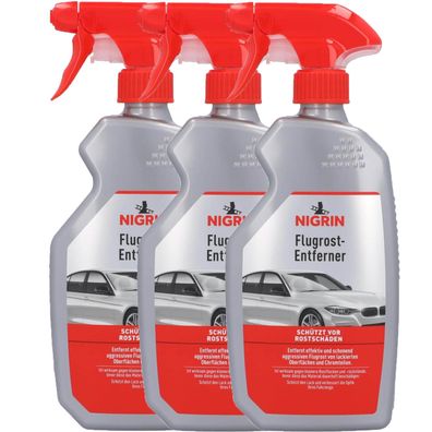 3x NIGRIN Flugrost - Entferner schützt vor Rostschäden Lack Chrom Schutz 500ml