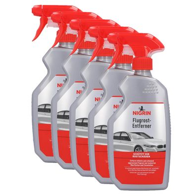 5x NIGRIN Flugrost - Entferner schützt vor Rostschäden Lack Chrom Schutz 500ml