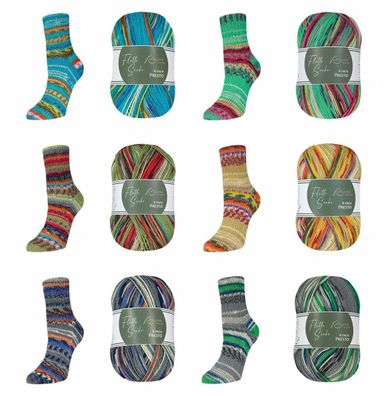 100g Flotte Socke Presto 4-fach Sockenwolle Strumpfgarn Stricken GP 59,50€/1kg