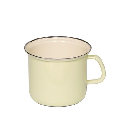 Riess Casserole avec bord chromé Ø16cm 2 litres émail Classic Pastel Jaune