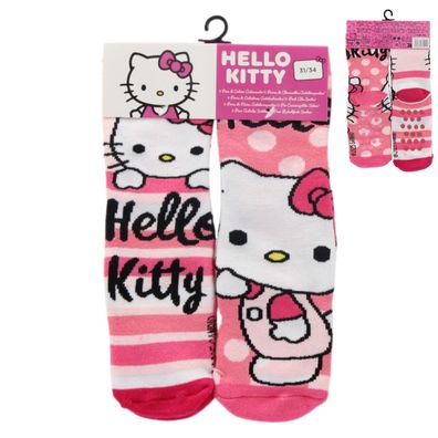 Hello Kitty 2er Pack Kinder Socken rutschfeste Kuschelsocken Sportsocken