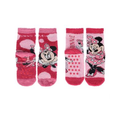 Minnie Mouse Kinder Socken – 2er-Pack Flauschige Kuschelsocken