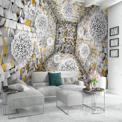3D Fototapete Rundkugel Raum Modern Wandbild Wohnzimmer Vlies 7250