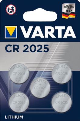 VARTA Lithium Coin CR2025 Blister 5