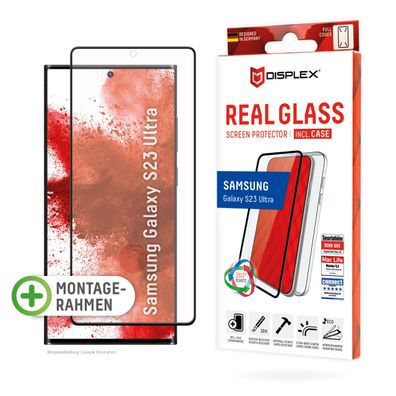 Displex Panzerglas 10H inklusive Handyhülle transparent für Samsung Galaxy S23 U