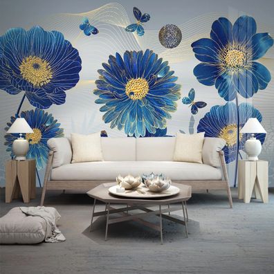 Linienblumen Wandtapete Abstrakt Luxus Modern Vlies 10307