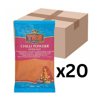 20er-Pack TRS Chilipulver Extra Scharf 100g