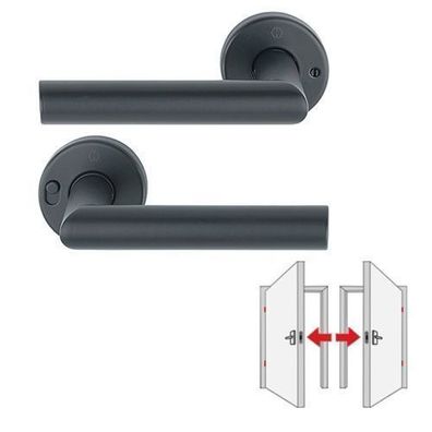 HOPPE E1400Z/42VR Amsterdam Rosettengarnitur MiniLock schwarz matt