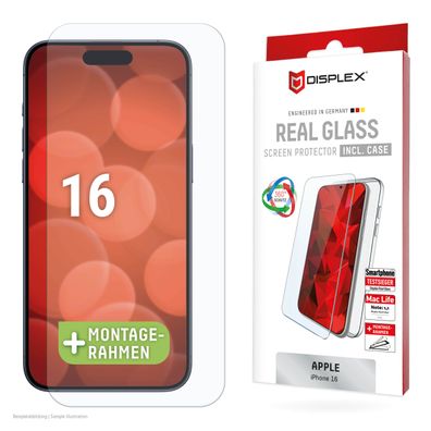 Displex Panzerglas 10H inklusive Handyhülle transparent für iPhone 16