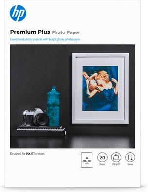 HP Premium Plus Fotopapier glänzend - 20 Blatt/A4/210 x 297 mm