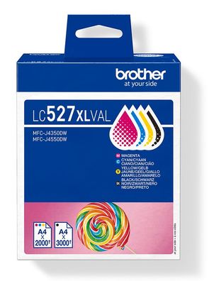 Brother Tintenpatrone LC-527XLVAL Multipack (je 1x BK/M/C/Y)