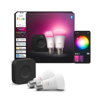 Philips Hue Starter Kit: Hue Bridge Pro + 2 E27