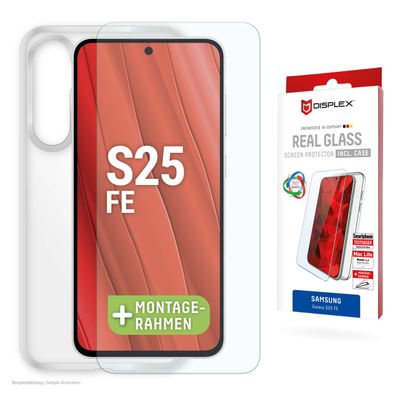 Displex Panzerglas 10H inklusive Handyhülle transparent für Samsung Galaxy S25 F