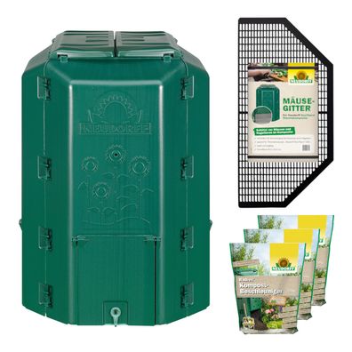 Neudorff Thermokomposter DuoTherm 530 Liter + Mäusegitter + Radivit 5,25 kg