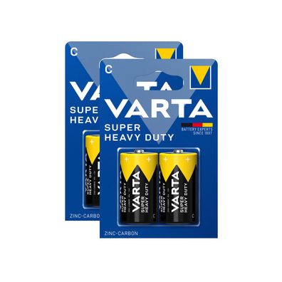 2x Varta Super Life Mono C Baby R14 LR14 1,5V Zink Kohle Batterien Typ 2014
