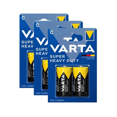3x Varta Super Life Mono C Baby R14 LR14 1,5V Zink Kohle Batterien Typ 2014