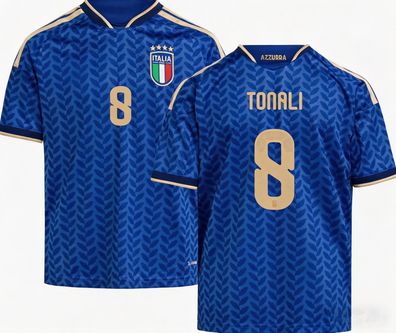 Italien Fußball Trikot WM 2026 Heimtrikot Tonali 8 Kinder