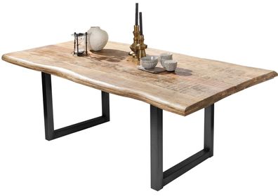 TABLES&Co Tisch 160x90 Mangoholz Natur Metall Schwarz